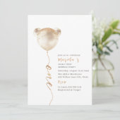 Invitation Ours Aquarelle Moderne Un Anniversaire (Debout devant)