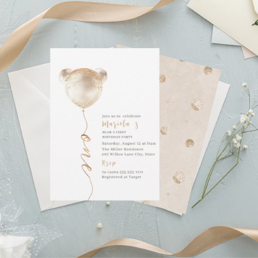 Invitation Ours Aquarelle Moderne Un Anniversaire