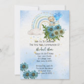 Invitation Ours arc-en-ciel Boho Première communion sainte (Devant)