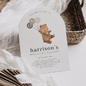 Invitation Ours avec 3 ballons Brown 1er arc Anniversaire