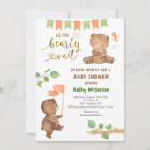 Invitation Ours avec Baby shower Eucalyptus (Devant)