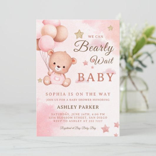 Invitation Ours avec ballons (Debout devant)