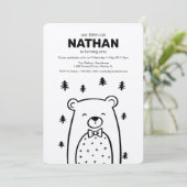 Invitation Ours avec Cravate, anniversaire (Debout devant)