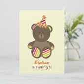 Invitation Ours avec la partie d'anniversaire de la fille (Debout devant)