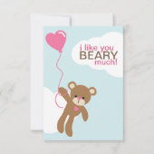 Invitation Ours avec Valentines en forme de coeur (Devant)