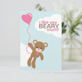 Invitation Ours avec Valentines en forme de coeur (Debout devant)