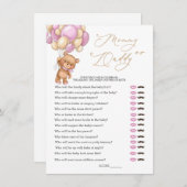 Invitation Ours Baby shower Jeu Devinez Qui Maman ou Papa (Devant / Derrière)