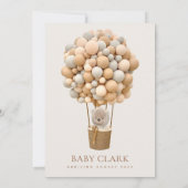 Invitation Ours, Balloons Beiges, Balloon À Air Chaud, Baby s (Dos)