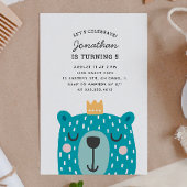 Invitation Ours bleu mignon. Fête d'anniversaire pour enfants