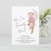 Invitation Ours Boho Nous Pouvons Attendre Bébé Fille Douche (Debout devant)