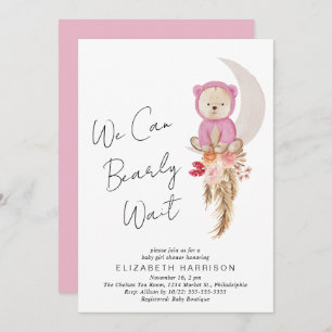 Invitation Ours Boho Nous Pouvons Attendre Bébé Fille Douche