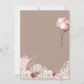 Invitation Ours Boho, On Peut Attendre Le Baby shower Rose (Dos)