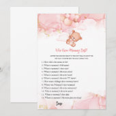 Invitation Ours Boho Rose Qui Connaît Maman Meilleur Baby sho (Devant / Derrière)