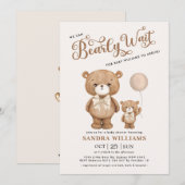 Invitation Ours Brown Teddy Nous Pouvons Attendre Baby shower (Devant / Derrière)