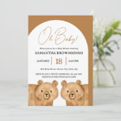 Invitation Ours Brun Oh Baby Shower (Debout devant)