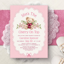 Ours Cerise Sur Le Haut Baby Shower
