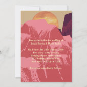 Invitation Ours Chèvre Rose Mountains Gold Moon Mariage (Dos)