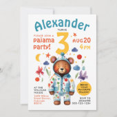 Invitation Ours coloré mignon Pyjama Anniversaire (Devant)
