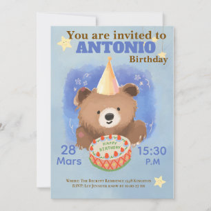 Invitation Ours Cousin Aquarelle