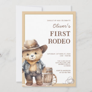 Invitation Ours Cowboy Western Premier Rodéo Anniversaire