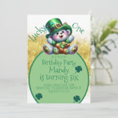 Invitation Ours d'anniversaire de la Saint-Patrick Chanceux (Debout devant)