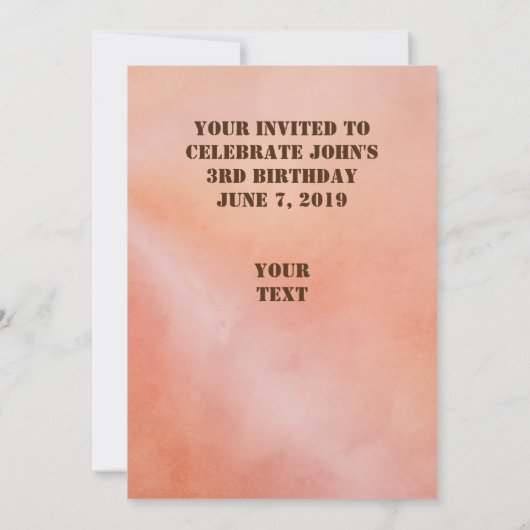 Invitation Ours d'anniversaire mignon (Dos)