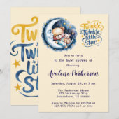 Invitation Ours dans le Baby shower des Garçons de la Lune Bi (Devant / Derrière)