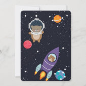 Invitation Ours dans le Baby shower spatial Galaxie (Dos)