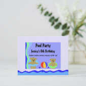 Invitation Ours Dans Les Tubes Flottants Anniversaire (Debout devant)