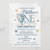 Invitation Ours dans un ballon ONEderful 1st Birthday Invitat (Devant / Derrière)