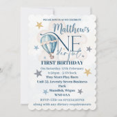 Invitation Ours dans un ballon ONEderful 1st Birthday Invitat (Devant)