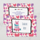 Invitation Ours d'aquarelle mignonne sur un Merci de Motif du (Devant / Derrière)