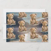 Invitation Ours D'Aquarelle Tournant Un Lac Forestier Anniver (Dos)