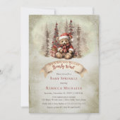 Invitation Ours de bois Attendre Vacances Bébé Parsemer (Devant)