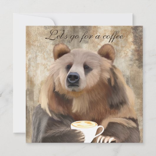 Invitation Ours de boisson au café lunaire | Attrapons-nous ! (Devant)