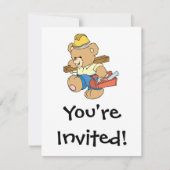 Invitation Ours de charpentier de construction (Devant)