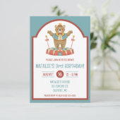 Invitation Ours de cirque sur le podium Fête d'anniversaire p (Debout devant)