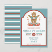 Invitation Ours de cirque sur le podium Fête d'anniversaire p (Devant / Derrière)