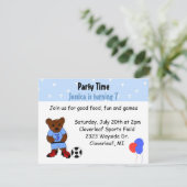 Invitation Ours de football mignon (Debout devant)
