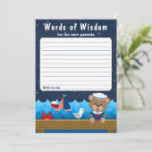 Invitation Ours de garçon Nautique Rouge et Marine Mots de sa (Debout devant)