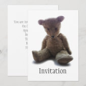 Invitation Ours de jouets Vintage (Devant / Derrière)