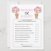 Invitation Ours de la Baby Shower  Future Maman. Maman ou Pap (Devant)