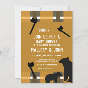 Invitation Ours de la nature et bûcherons