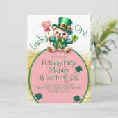 Invitation Ours de la Saint-Patrick Journée d'anniversaire de (Debout devant)