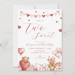Invitation Ours de la Saint-Valentin Deux Douce Deuxième Invi