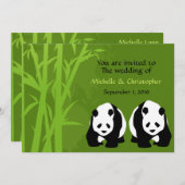 Invitation Ours de panda géants et Mariage de forêt de bambou (Devant / Derrière)
