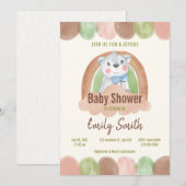 Invitation Ours de saumons dans le Baby shower du nuage (Devant / Derrière)