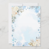 Invitation Ours d'hiver Artique Animal Fleur blanche Baby sho (Dos)