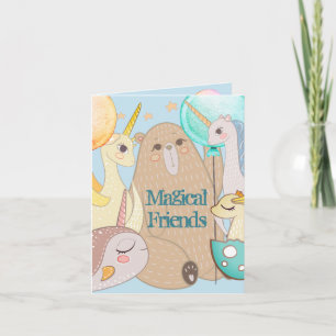 Invitation Ours d'invitation, Dragon, Licorne, Amis Magiques