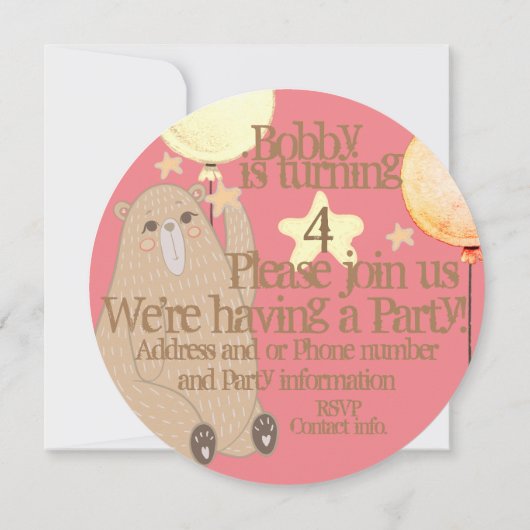 Invitation Ours d'invitation, Dragon, Licorne, Amis Magiques (Dos)